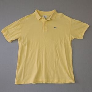Lacoste Polo Shirt Men's Size 7 Yellow Short Sleeve Casual Preppy